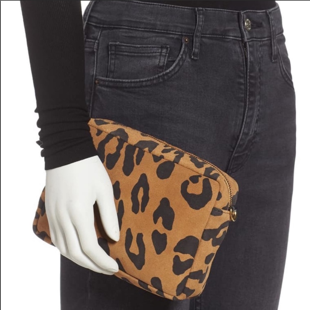 Clare V Midi Suede Leopard Sac Crossbody Clutch - Picture 3 of 13